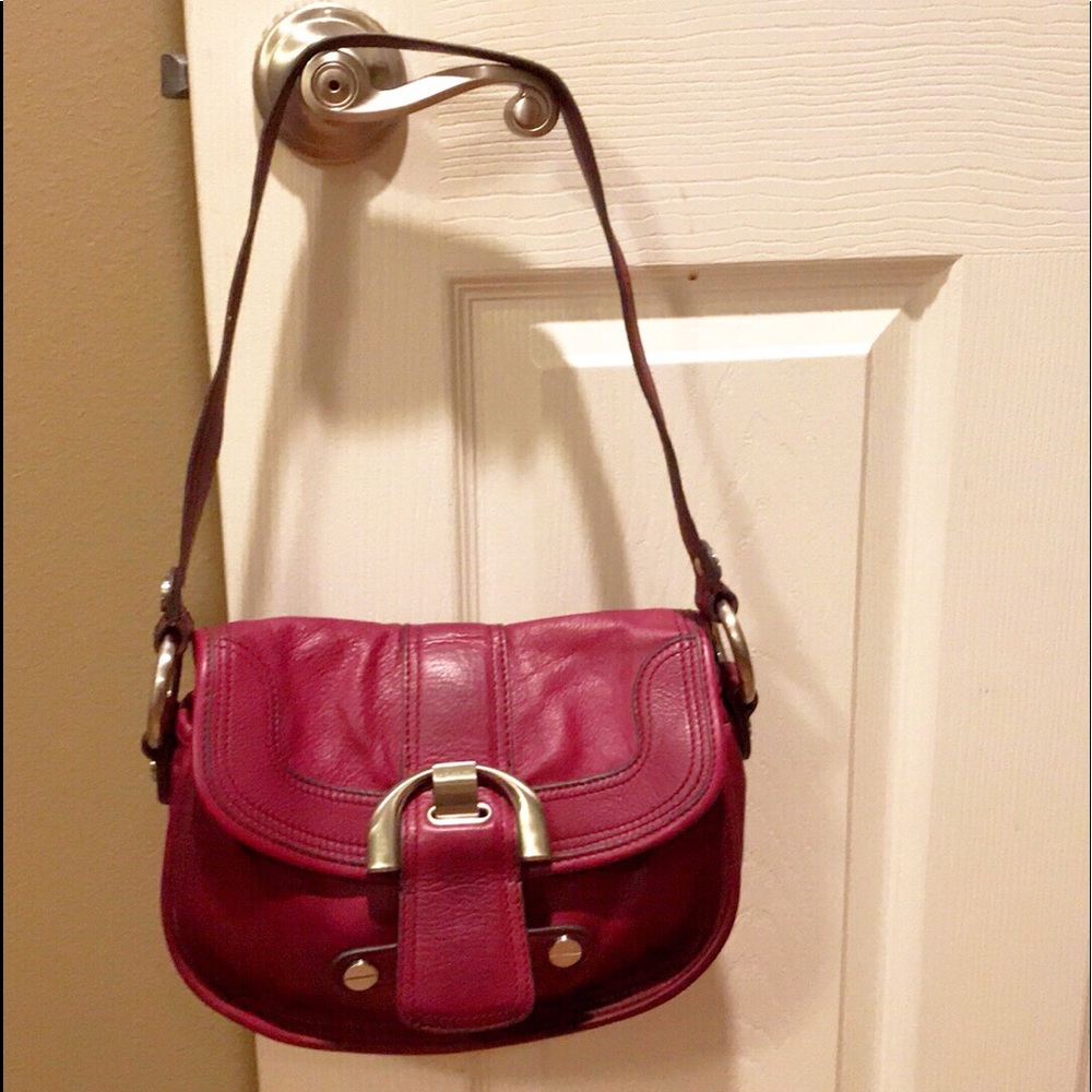 🛍👜 B Makowsky Genuine Leather Buckle Hobo Purse